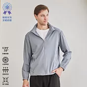【KISSDIAMOND】CoolVex 極酷涼防曬冰晶紗凍感衣(男女外套/KDFJ-5688) L 男/灰