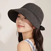 日本 BEAUTYJAPAN 抗UV透氣棉麻素材蝴蝶結鴨舌帽 防曬帽BJ2149 黑色