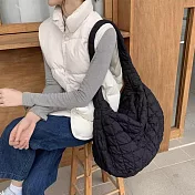 【MISUÉ】韓版大容量雲朵包/皺褶包/側背包/泡泡包-黑色