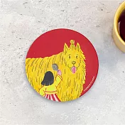 翡冷翠文創波隆那吸水杯墊-貝諾(黃狗)