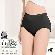 GIAT石墨烯柔感防漏生理褲-素面款 M 晶石黑