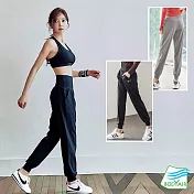 【BODYAIR嚴選】高腰提臀輕薄哈倫褲(NEW.瑜珈.運動.慢跑.透氣.健身.運動褲) S 灰