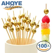 【AHOYE】輕奢派對裝飾點心叉 100支入 (水果叉 甜點叉 竹籤)