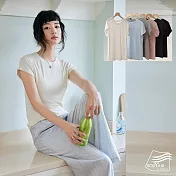【BODYAIR嚴選】小袖子圓領天絲羊毛上衣(T恤.襯衣.鬆軟.CASUAL) M 杏