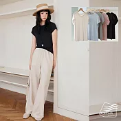 【BODYAIR嚴選】小袖子圓領天絲羊毛上衣(T恤.襯衣.鬆軟.CASUAL) M 黑