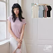 【BODYAIR嚴選】小袖子圓領天絲羊毛上衣(T恤.襯衣.鬆軟.CASUAL) M 粉紅