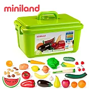 【西班牙miniland】蔬果百寶箱35件組(含收納盒)