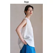 ltyp旅途原品法國進口100%亞麻文藝背心女夏極簡休閒無袖外穿上衣 M L  L 象牙白