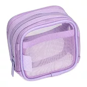 【日本Mark’s】迷你方形網狀分隔收納包 ‧ 紫網