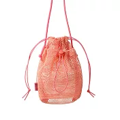 【日本Mark’s】Mesh 隨身側背網狀束口收納袋 ‧ 血橙(橘)