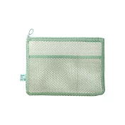【日本Mark’s】Mesh 扁形網狀文具收納袋A5 ‧ 綠茶(綠)