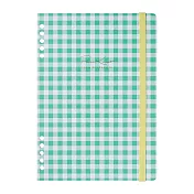 【日本Mark’s】PapiKnot 10孔附束帶筆記本封殼A5(花紋款) ‧ 格紋