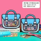 【美好家 Mehome】可愛書包零食袋 手提自立拉鍊袋 禮物袋 提袋款/海洋藍 小3+大3
