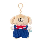 【正版授權】線條小狗 吊帶褲系列 玩偶吊飾 娃娃/絨毛玩偶 小白/小金/馬爾濟斯/狗狗/Maltese - 深藍衣款