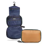 murmur 三折盥洗包（網狀拼接）│綠褐藍