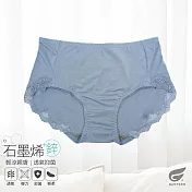 GIAT石墨烯+鋅抑菌中低腰內褲-單蕾絲款 M 藍色