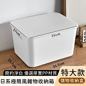 【好拾選物】日系極簡風雜物收納箱/簡約淨白儲物收納盒 -特大款