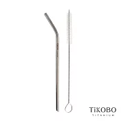 【鈦工坊TiKOBO】純鈦彎式吸管 6mm (贈吸管刷)