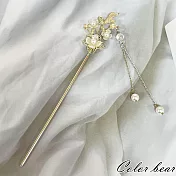 【卡樂熊】錦影流光系列．古風金屬造型髮簪/盤髮器- 雪影輕光