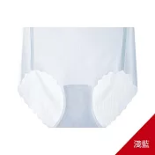 【唯蜜色】超薄裸感冰絲無痕純棉透氣3D蜜桃臀速乾面膜女用內褲 淺藍