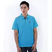 【遊遍天下】MIT台灣製男款抗UV防曬速乾吸濕排汗短袖POLO衫 (GS1027) L 天藍