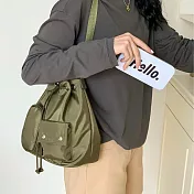 O-ni O-ni全新品精選優質輕巧實用牛津布時尚抽繩束口多功能升級版水桶包(品質保證)(bag-6113) 綠色