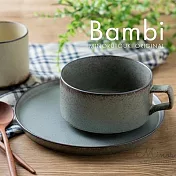 【日本Minoru】Bambi 窯燒陶瓷湯杯490ml ‧ 鐵藍灰