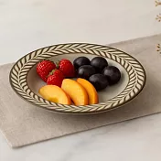 【日本Minoru】Gran釉燒葉織 陶瓷淺盤16cm ‧ 灰