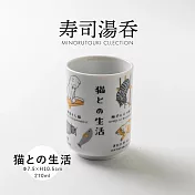 【日本Minoru】壽司湯吞陶瓷杯270ml ‧ 貓的生活
