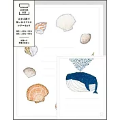 【日本Greeting Life】米津祐介 雙尺寸信封紙組 ‧ 鯨魚