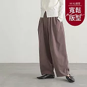 【慢。生活】日系純色百搭休閒寬鬆闊腿褲 J12214  FREE 咖色