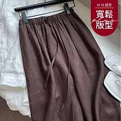 【慢。生活】薄款寬鬆顯瘦高腰拖地闊腿褲 27366  FREE 咖色