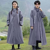 【KISSDIAMOND】暴雨級防水雙門襟一件式衝鋒雨衣(KDUC-1924) XL 灰