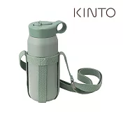 KINTO / PLAY TUMBLER吸管保溫瓶480ml+隨行帶組- 草綠