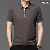 【AMIEE】冰絲涼感商務休閒Polo衫(男裝/KDTY-136B) M 咖啡