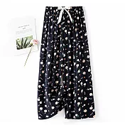 【AnZa】輕薄涼感棉綢九分休閒闊腿褲(多色) FREE 9.小粉花