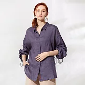 【ST.MALO】蔓沐園野100％冰肌亞麻女上衣-2569WS- M 月夜藍