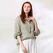 【ST.MALO】蔓沐園野100％冰肌亞麻女上衣-2569WS- M 亞麻灰