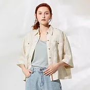 【ST.MALO】摩納哥桂馥亞麻女上衣-2567WS- M 奶油白