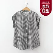 【慢。生活】立領雙層棉紗無袖襯衫 6548  FREE 黑白格