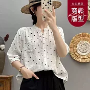 【慢。生活】清新甜美V領小碎花襯衫 6541  FREE 黑色