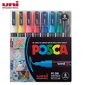 UNI POSCA 壓克力水性筆 細字丸芯 8色組 A