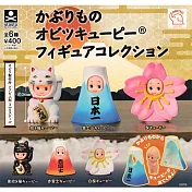 【日本正版授權】全套6款 變裝Q比公仔 扭蛋/轉蛋 717100 公仔/擺飾 變裝公仔 Q比 招財貓/櫻花/富士山 OBITSU