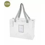 日本3COINS 無印風格透明兩用肩背手提大尺寸收納袋