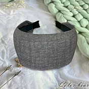 【卡樂熊】針織寬版坑條造型髮箍(五色)- 牛仔灰