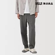 【MUJI 無印良品】男透氣彈性錐形褲 XL 煙燻藍
