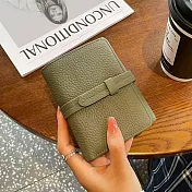 O-ni O-ni頭層牛皮荔枝紋2折中夾/拉鍊零錢包/卡包(bag-6122) 灰綠色