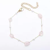 【水星記】順風順水八方來財隨型不規則天然水晶手鍊(08025) _珍珠+透明粉