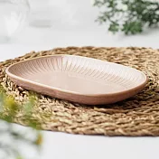 【日本野田】美濃燒｜潑水十草 陶瓷長型餐盤18.7cm ‧ 桃粉