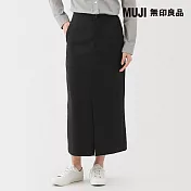 【MUJI 無印良品】女撥水加工彈性直筒裙 S 黑色